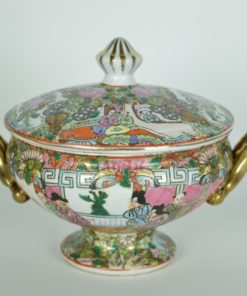 Dekselschaal Famille Rose - aardewerk