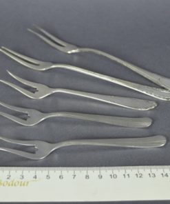 Beleg- vleesvork - verzilverd - set van vijf