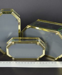 Drie doosjes van kristal met bloemen