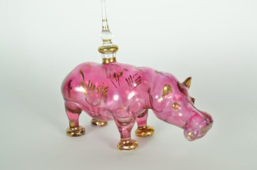 Parfumfles roze nijpaard -glas