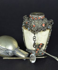 Arabische parfumfleshanger been en zilver