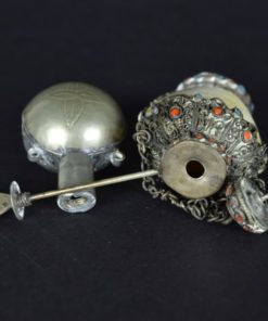 Arabische parfumfleshanger been en zilver