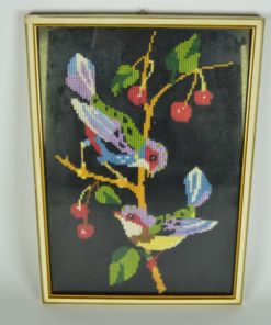 Borduurwerk Kersen etende vogels