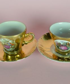 Gouden kop en schotel Versailles - porselein mini set van 2