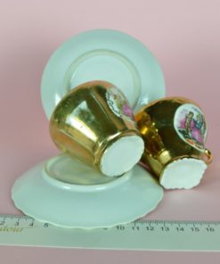 Gouden kop en schotel Versailles - porselein mini set van 2