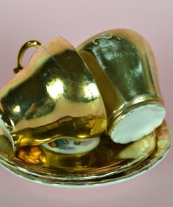 Gouden kop en schotel Versailles - porselein mini set van 2