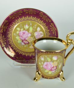 Kop en schotel Ohashi China O.H.C. porselein - mokka