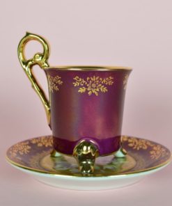 Kop en schotel Ohashi China O.H.C. porselein - mokka