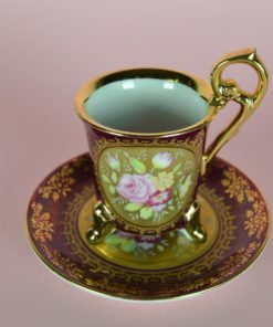 Kop en schotel Ohashi China O.H.C. porselein - mokka