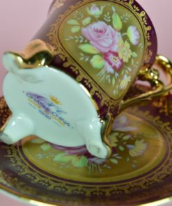 Kop en schotel Ohashi China O.H.C. porselein - mokka