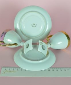 Kop en schotel Versailles op hoge voet - porselein mini set van 2