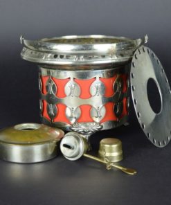 Theelicht en olielamp - metaal en glas