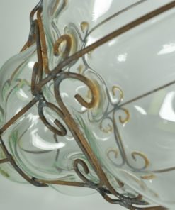 Italiaanse Venetiaanse lamp kleurloos glas in frame met krullen