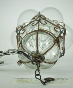 Italiaanse Venetiaanse lamp kleurloos glas in frame met krullen