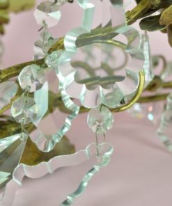 Wandlamp tweearmig goudkleuring met kristallen