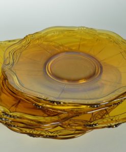 Glazen bordjes amberkleurig