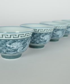 Kleine kom met blauwe draken -set van zes