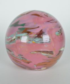 Presse-papier roze en turquoise Malta glas
