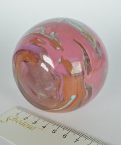 Presse-papier roze en turquoise Malta glas
