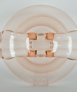 Fruitschaal roze glas op vier voetjes