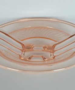 Fruitschaal roze glas op vier voetjes