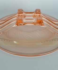 Fruitschaal roze glas op vier voetjes