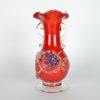 Vaas rood met paarse bloemen - Murano glas