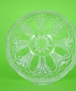 Feestelijke schaal met pauwenoog motief - glas