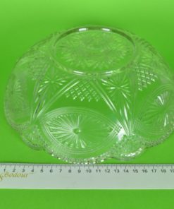 Glazen schaal met zonnestraal motief - glas