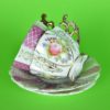 Set van 2 romantische mini kop en schotels - porselein