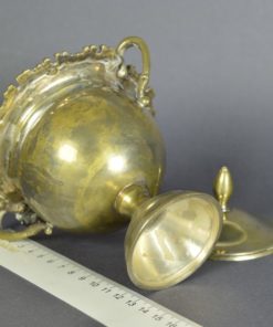 Beker met deksel en oren - zilverkleurig