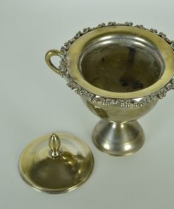 Beker met deksel en oren - zilverkleurig