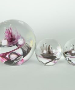 Presse-papier donkerpaars waterplant - Pfeiffer glas