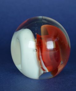 Presse-papier rood en wit glas