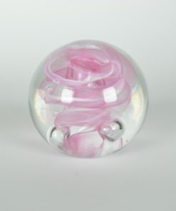 Presse-papier roze met wit glas - klein