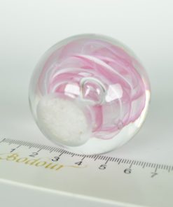Presse-papier roze met wit glas - klein