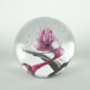 Presse-papier donkerpaars met roze waterplant - glas