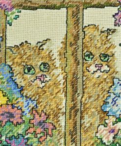 Borduurwerk met poezen