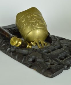 Balinese gong met hamer - hout met koper