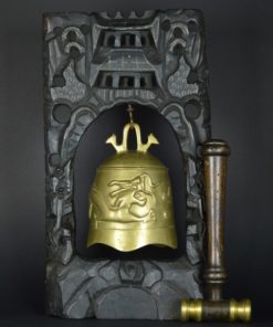 Balinese gong met hamer - hout met koper