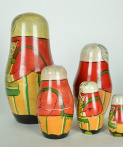 Kat Matroesjka - 5 houten poppen