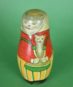 Kat Matroesjka - 5 houten poppen