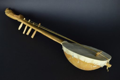 Snaarinstrument met aap - kalebas, hout en dierenhuid