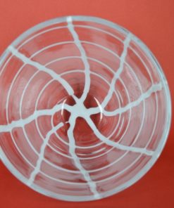 Vaas kleurloos glas met witte kabels