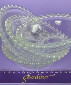 Dessertschaaltje met parelrand, aan boven-, en onderzijde - set van vier