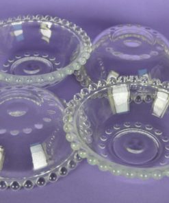 Dessertschaaltje met parelrand, aan boven-, en onderzijde - set van vier