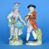 Figuren, man en vrouw met bloemen -Dresden Porselein