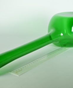 Groen glazen vaas met lange hals - made in Italy
