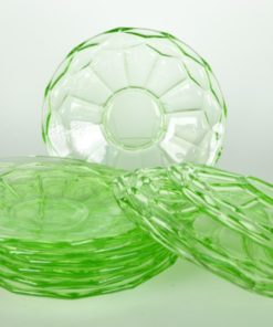 Uranium glazen schotels - set van 10