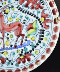 Fruittest met hert handgeschilderd, Italy - aardewerk